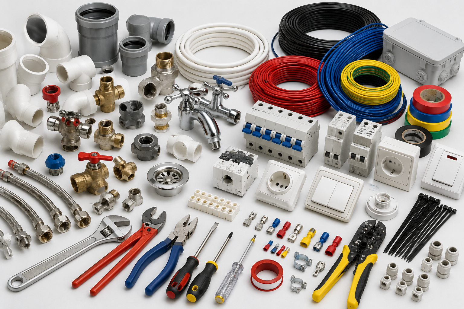 Plumbing and Electricals - Pipe tools, crimping tools, and accessories